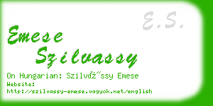 emese szilvassy business card